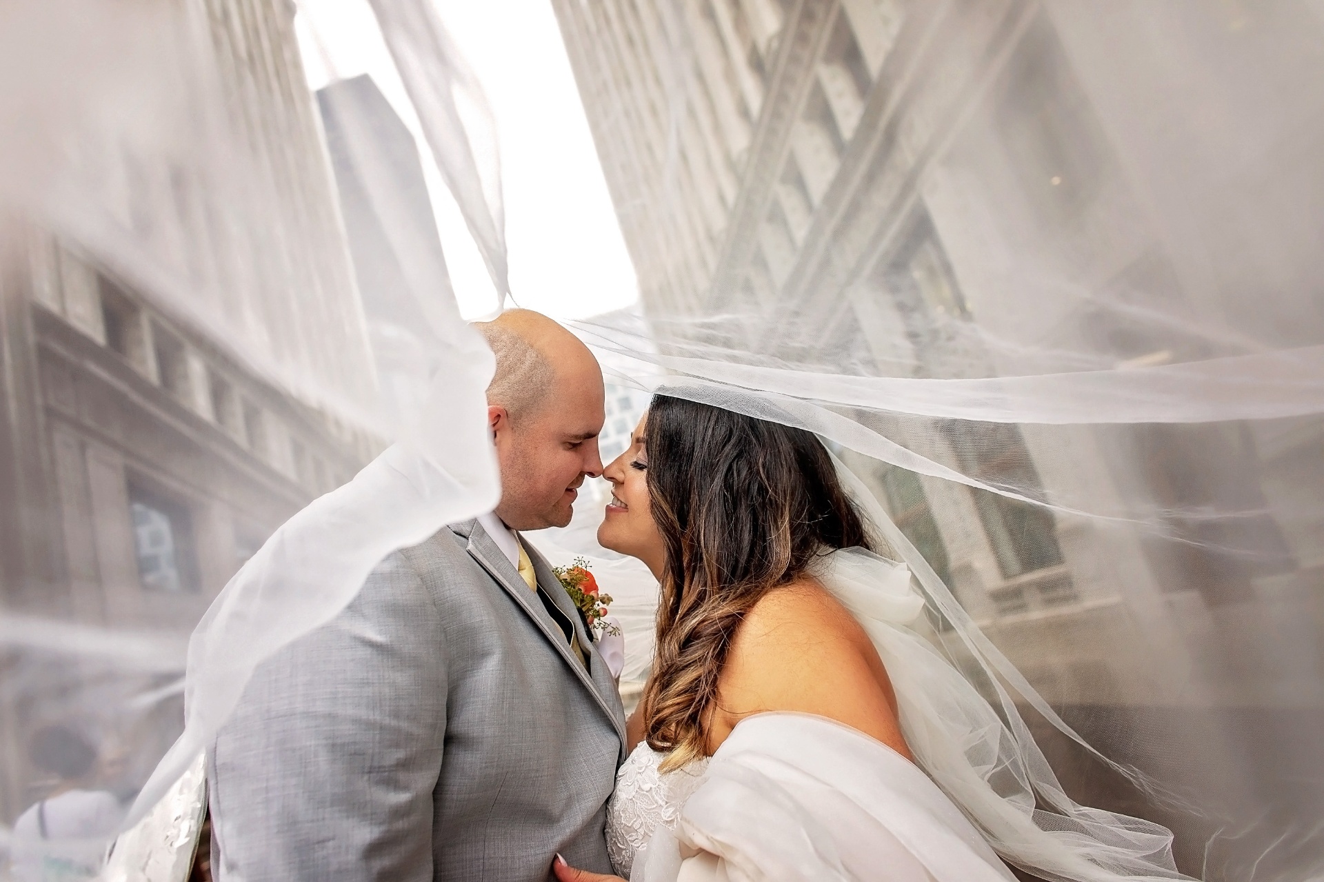 Modern intimate portrait of a couple indoors